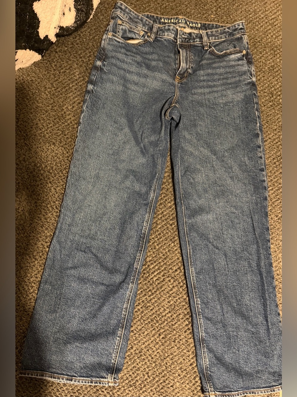 American Eagle Outfitters Women's Stovepipe Wide Leg Jeans - Blue